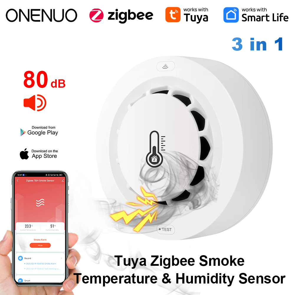 Tuya Zigbee BT Two Connection  - Smoke Detector Interconnected review and price
